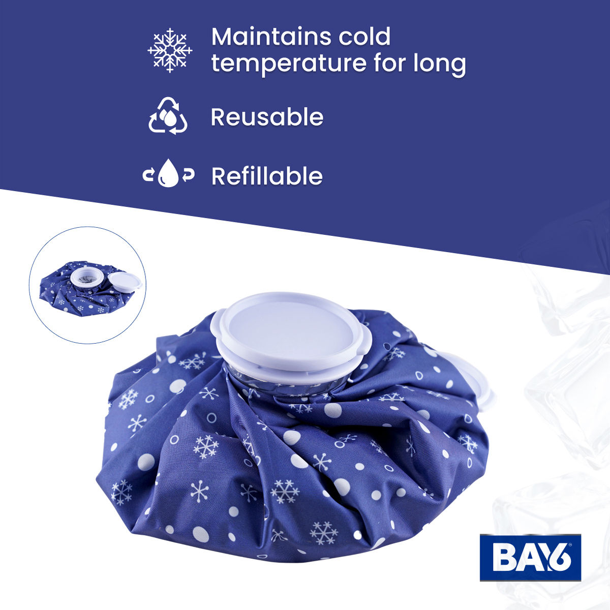 BAY6 Ice Bag For Pain Relief, 9 Inch, Assorted Color