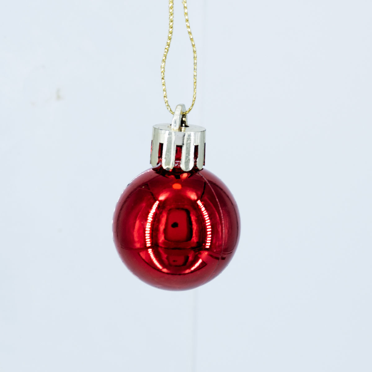 Gullak 4 cm - 6 pcs Shiny+Matt Ball In Pvc Box Red