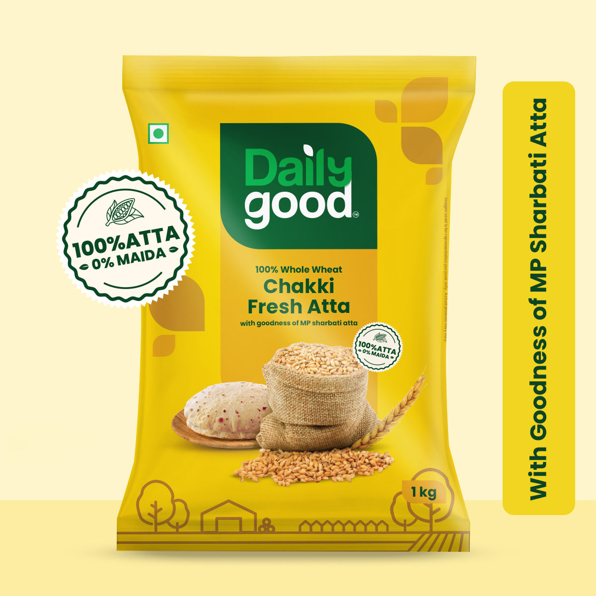Daily Good MP 100% Whole Wheat Atta 1 kg Combo
