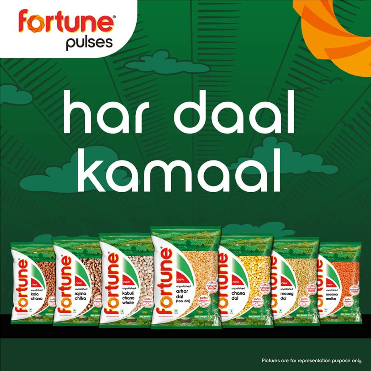 Fortune Unpolished Arhar Dal 1 kg Combo