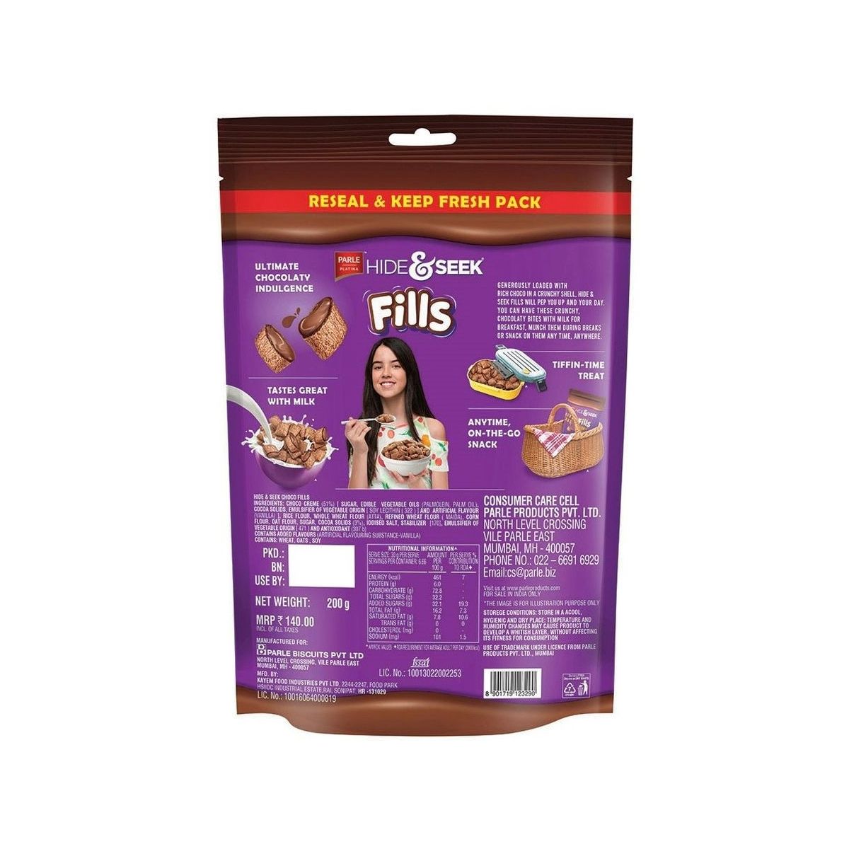 Parle Hide & Seek Fills Chocolate Centre Fills | Preservative-free
