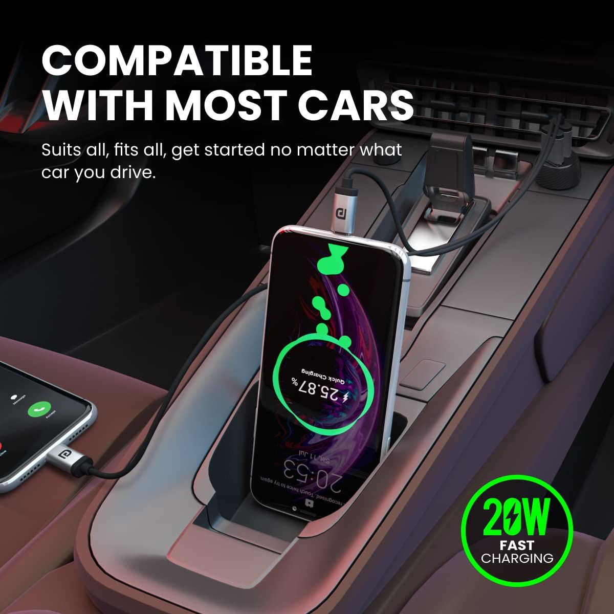 Portronics Car Power 7 Car Charger With Dual Output (Pd+Qc)