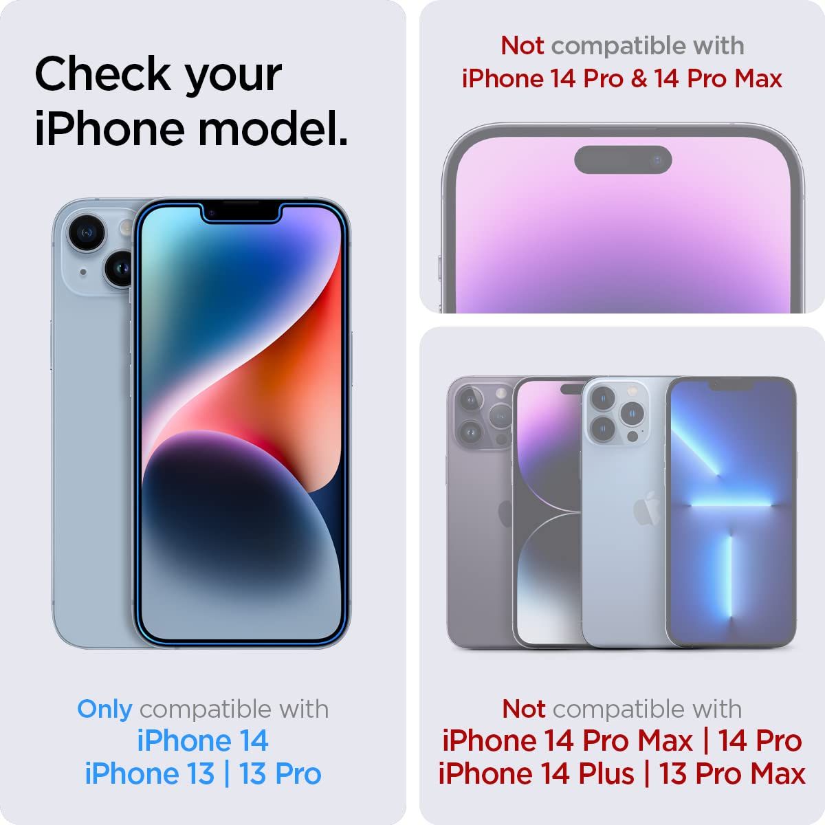 Spigen Ez Fit Tempered Glass Screen Protector Guard For Iphone 14/13/13 Pro Smartphone - 2 Pack