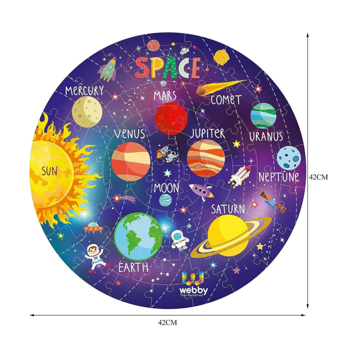 Webby Solar System Jigsaw Puzzle -Multicolour