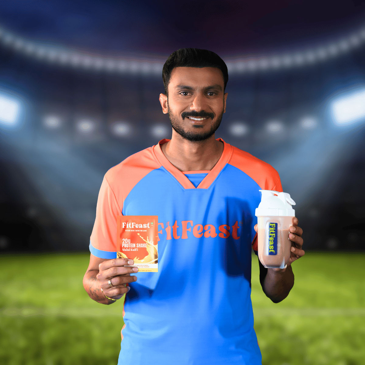 FitFeast Lab-Tested Malai Kulfi 20g Protein Shake Sachets (7) + Free Shaker | Zero Bloating Guarantee