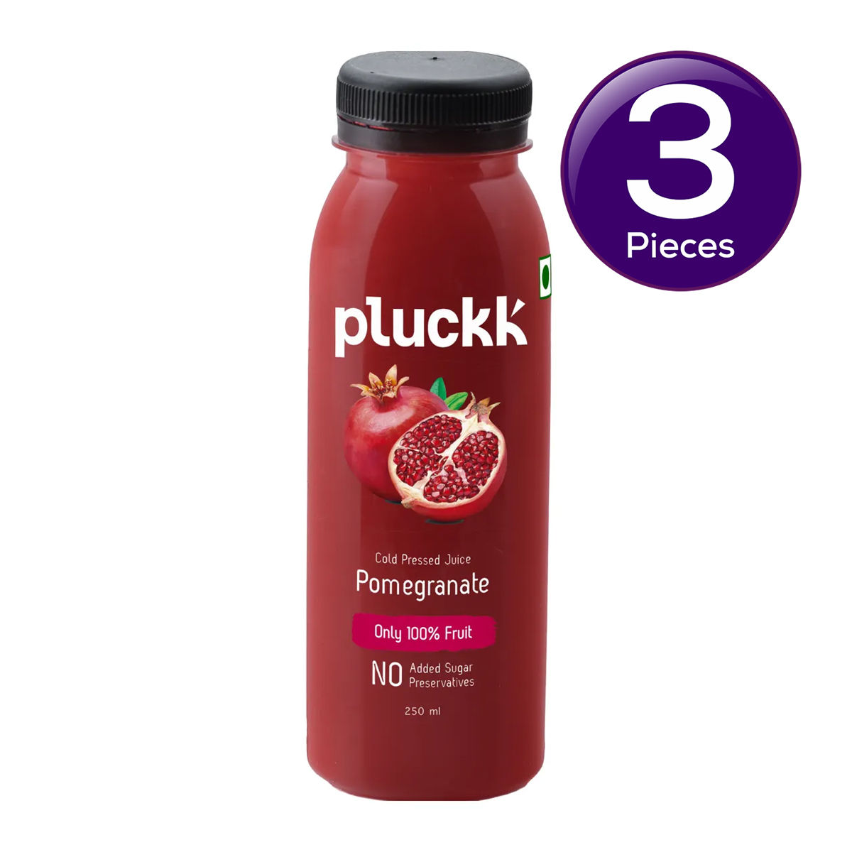 Pluckk Cold Pressed Pomegranate Juice 250 ml X 3 Combo