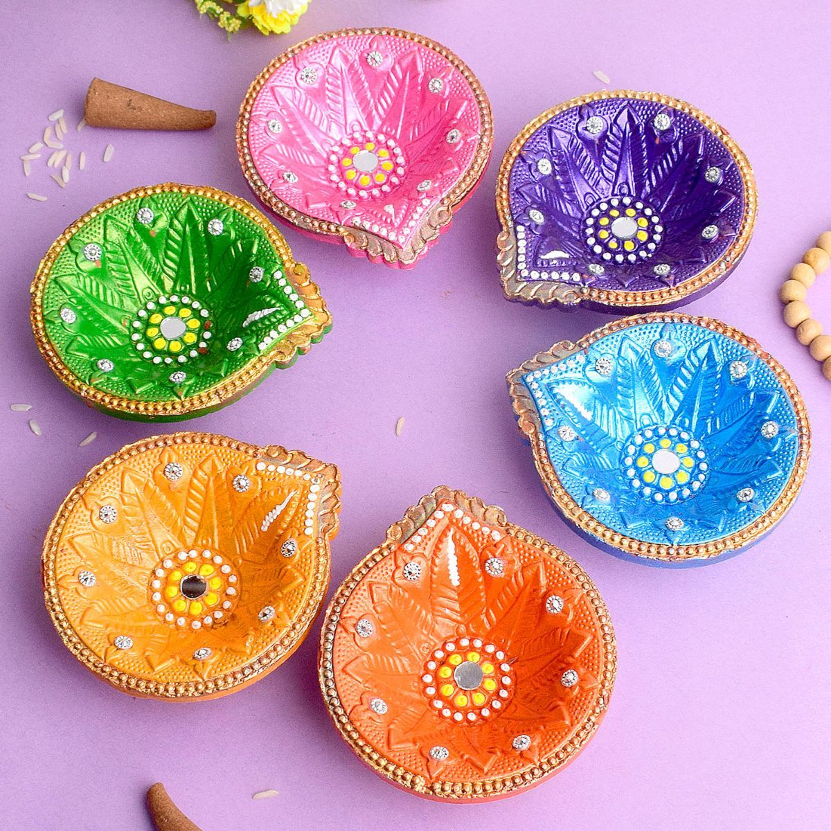 Satvik Clay Diya Set Of 6