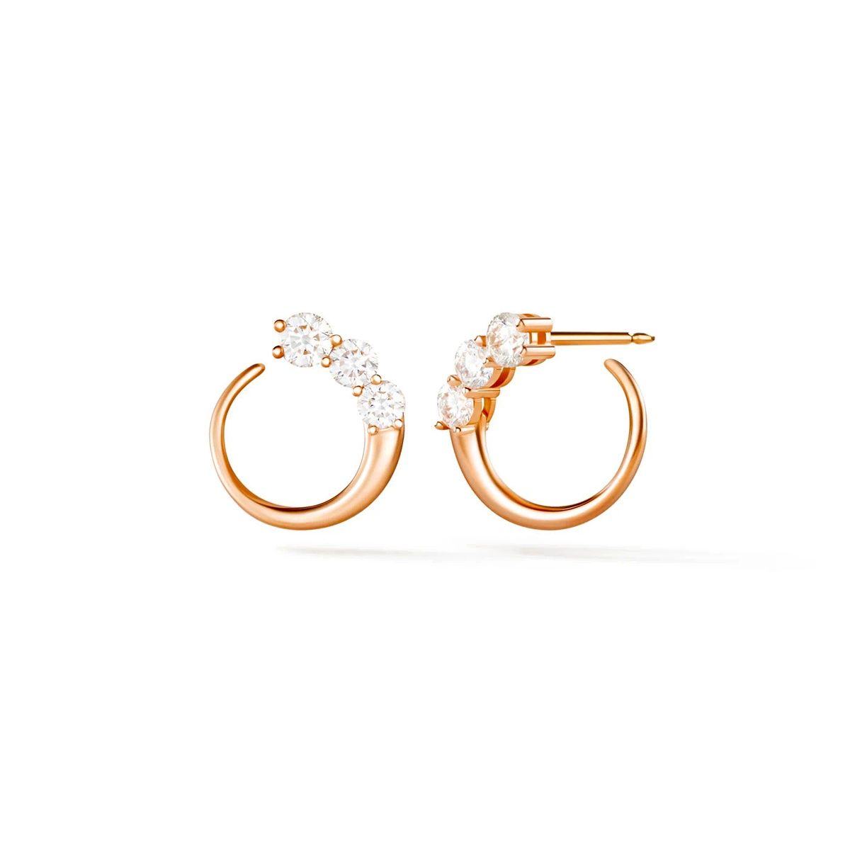 Minutiae Rose Gold Circular Studs Earrings