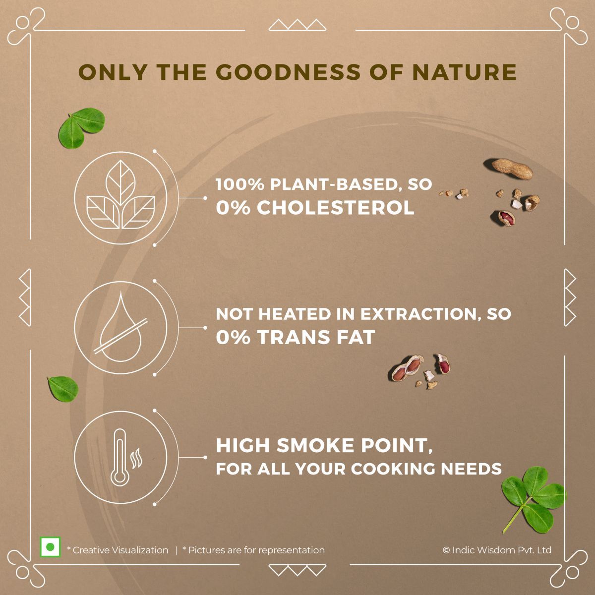 Indic Wisdom Wood Pressed Groundnut Oil | Cold Pressed - Extracted on Wooden Churner