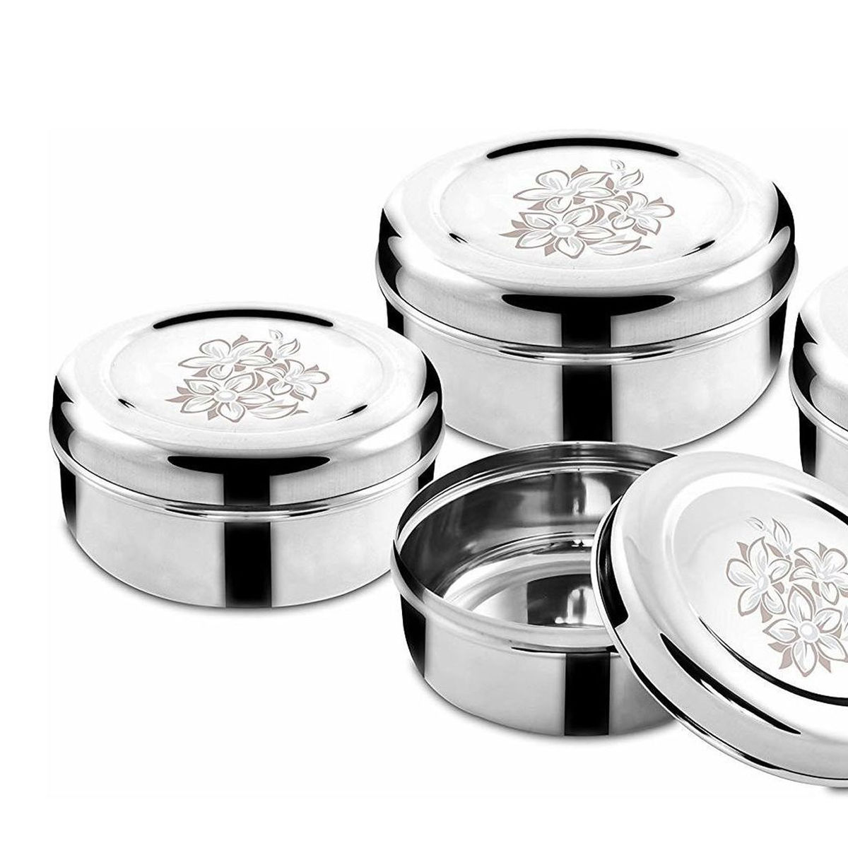 Classic Essentials Stainless Steel Utility Container 250ml, 350ml, 550ml, 900ml Pack of 4