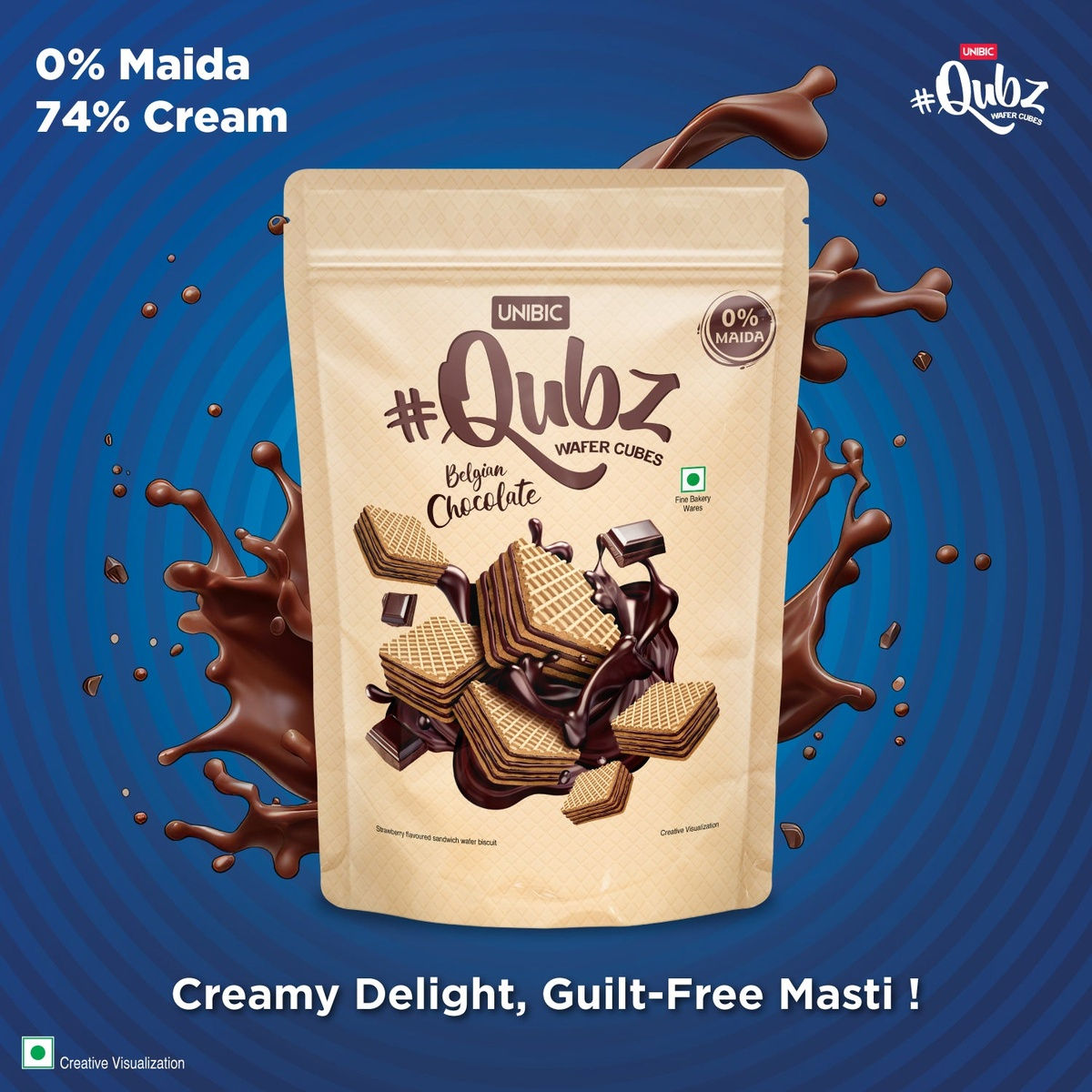 Unibic Wafer Belgium Chocolate Qubz 120 g Combo
