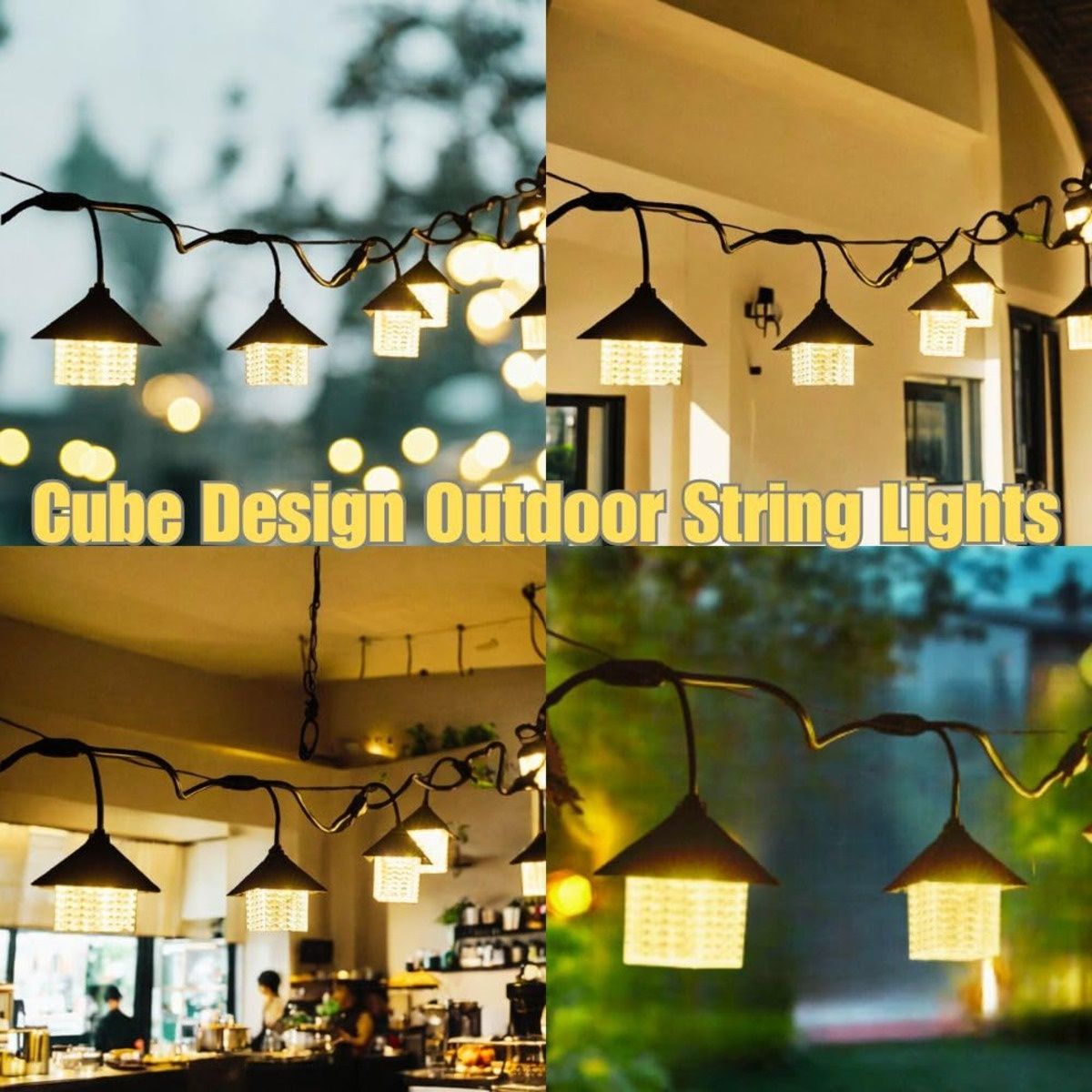 Desidiya Cube Design Outdoor String Lights  Warm White Glow For Indoor & Outdoor Charm