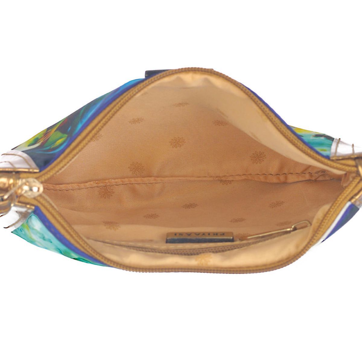 Priyaasi Women's Abstract Fabric 1 L Zipper Pouch | Multicolour - One Size