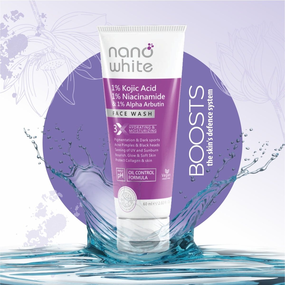 Nano White 1% Kojic Acid |1% Niacinamide & Alpha Arbutin Face Wash