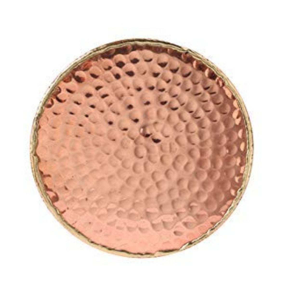 Bar Box Rose Gold Plating Hammered Design Coasters With Velvet Base For Drinks (Set Of 4)