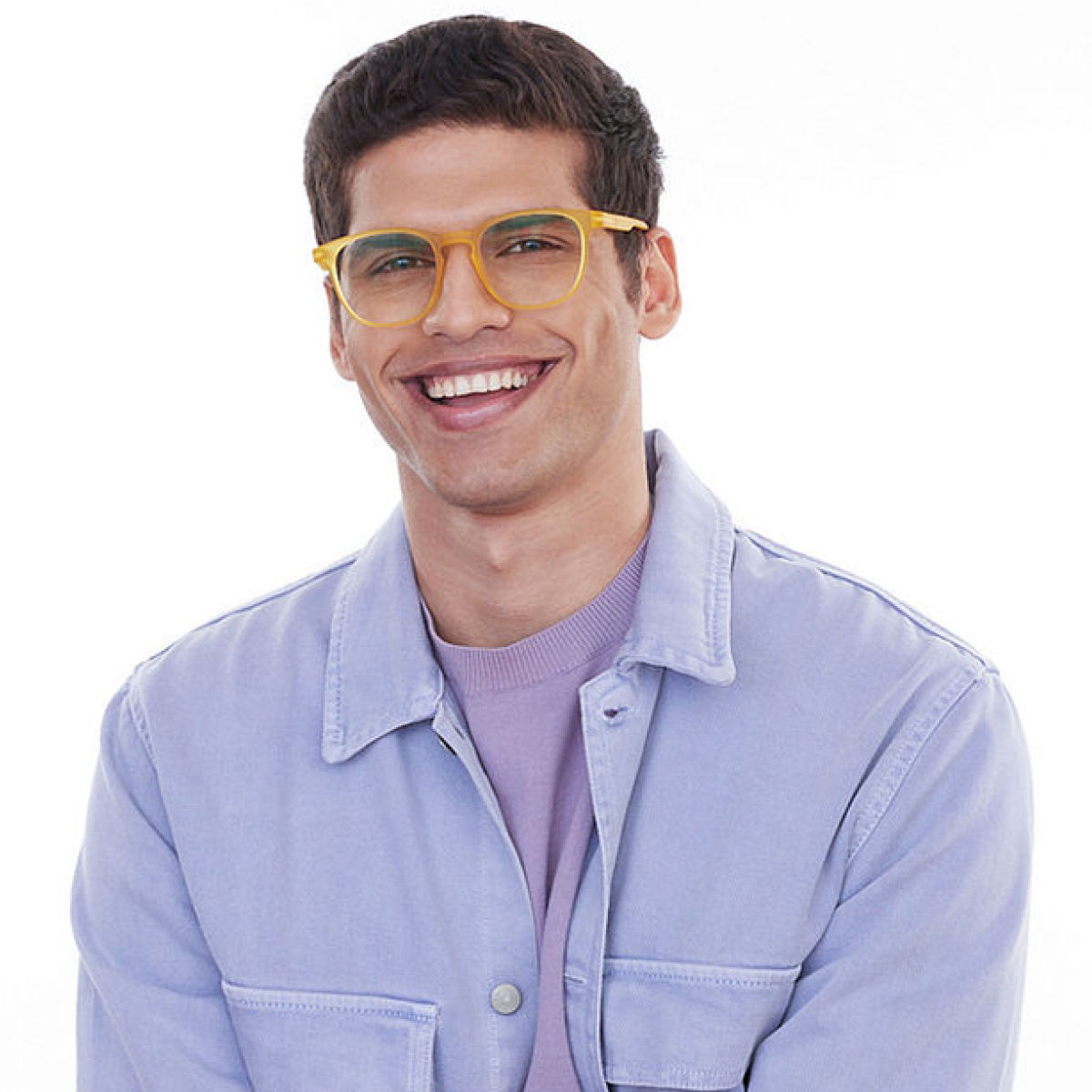 Lenskart Hustlr Unisex Solid Plastic Computer Glasses | Amber - L