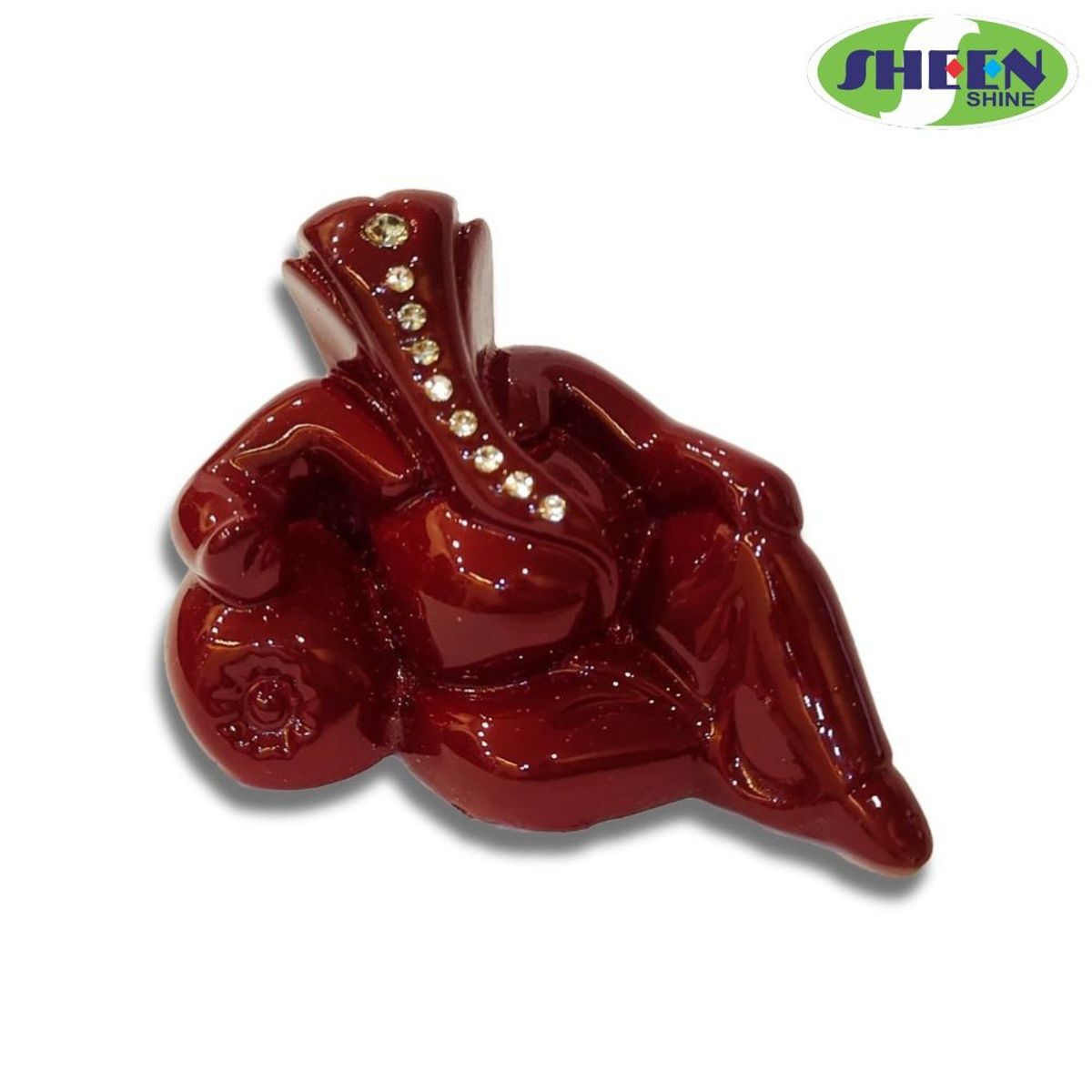 Sheen And Shine Lord Ganesha Idol For Car Dashboard Red