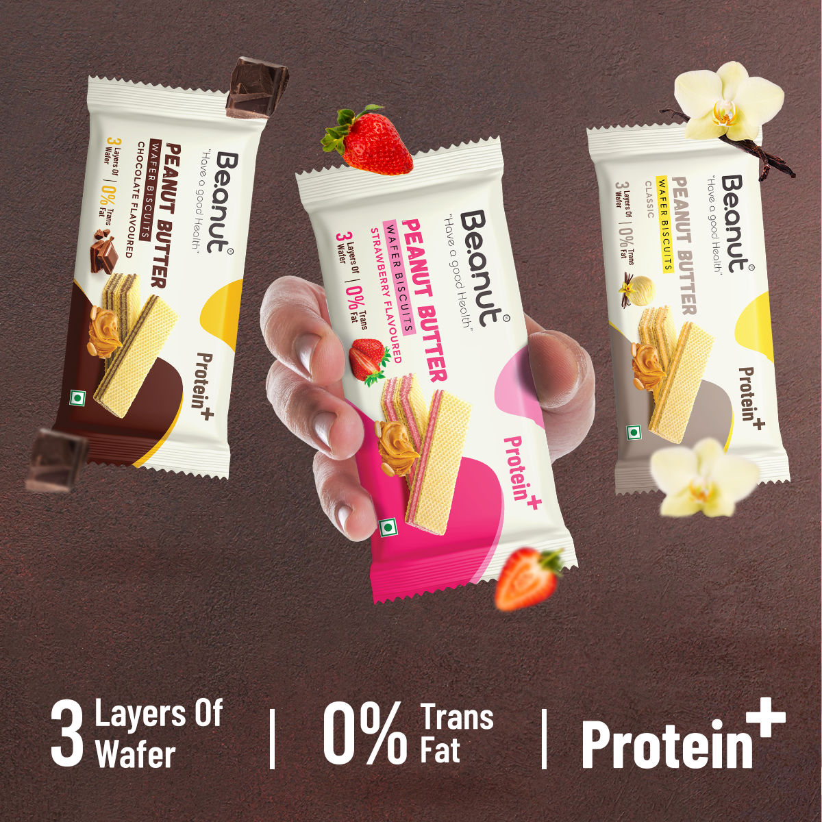 Be.anut Chocolate Peanut Butter Wafers | Trans Fat-free
