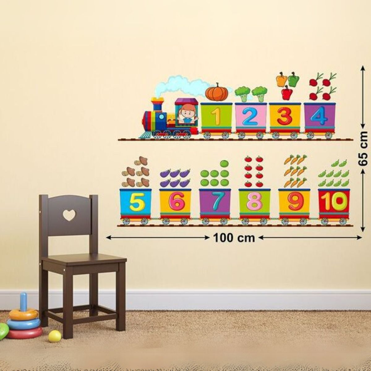 Wollzo 100 cm Numbers Removable Sticker