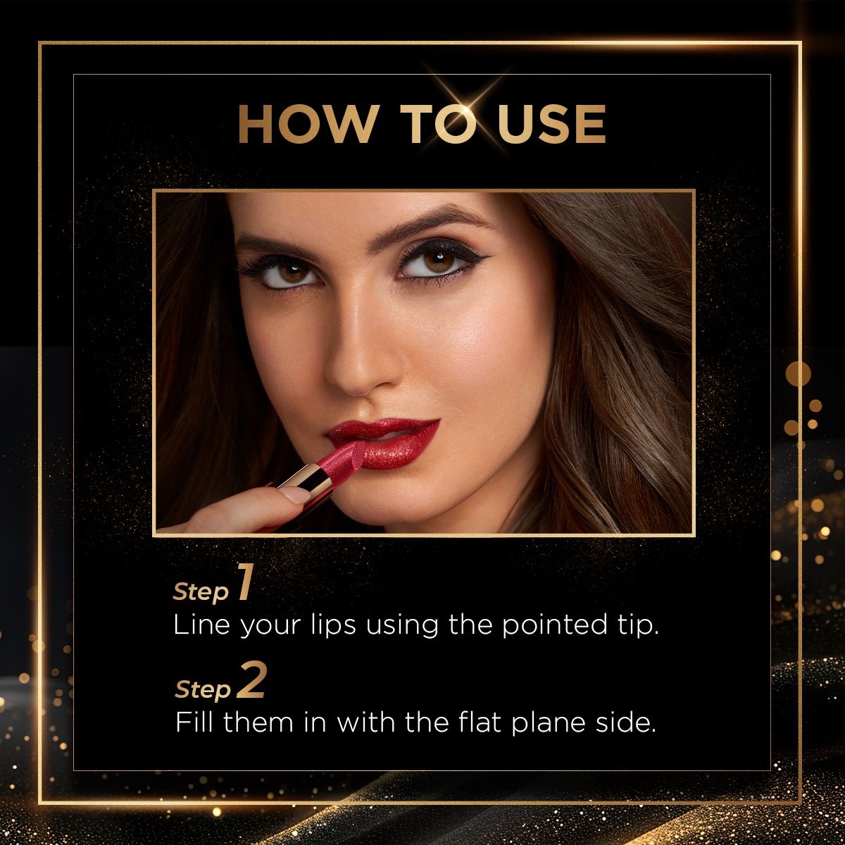Myglamm Manish Malhotra Starlight Glitter| Non Drying, Creamy Pigmented Lipstick - Plum Shade