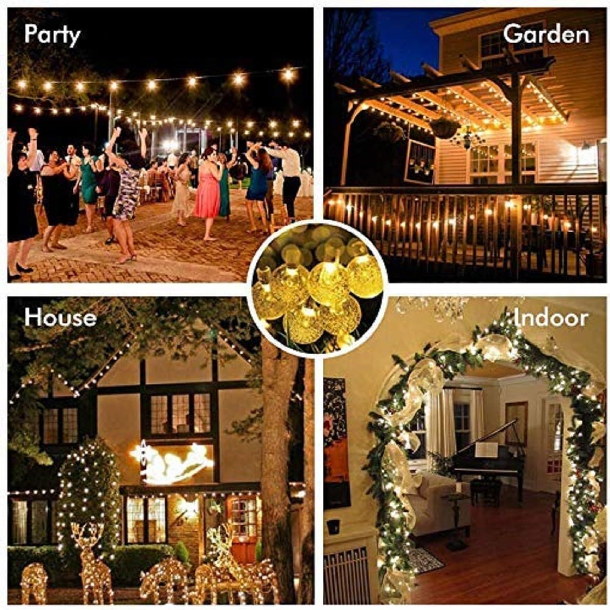 Crystal Ball LED String Light - Warm White | Easy Installation