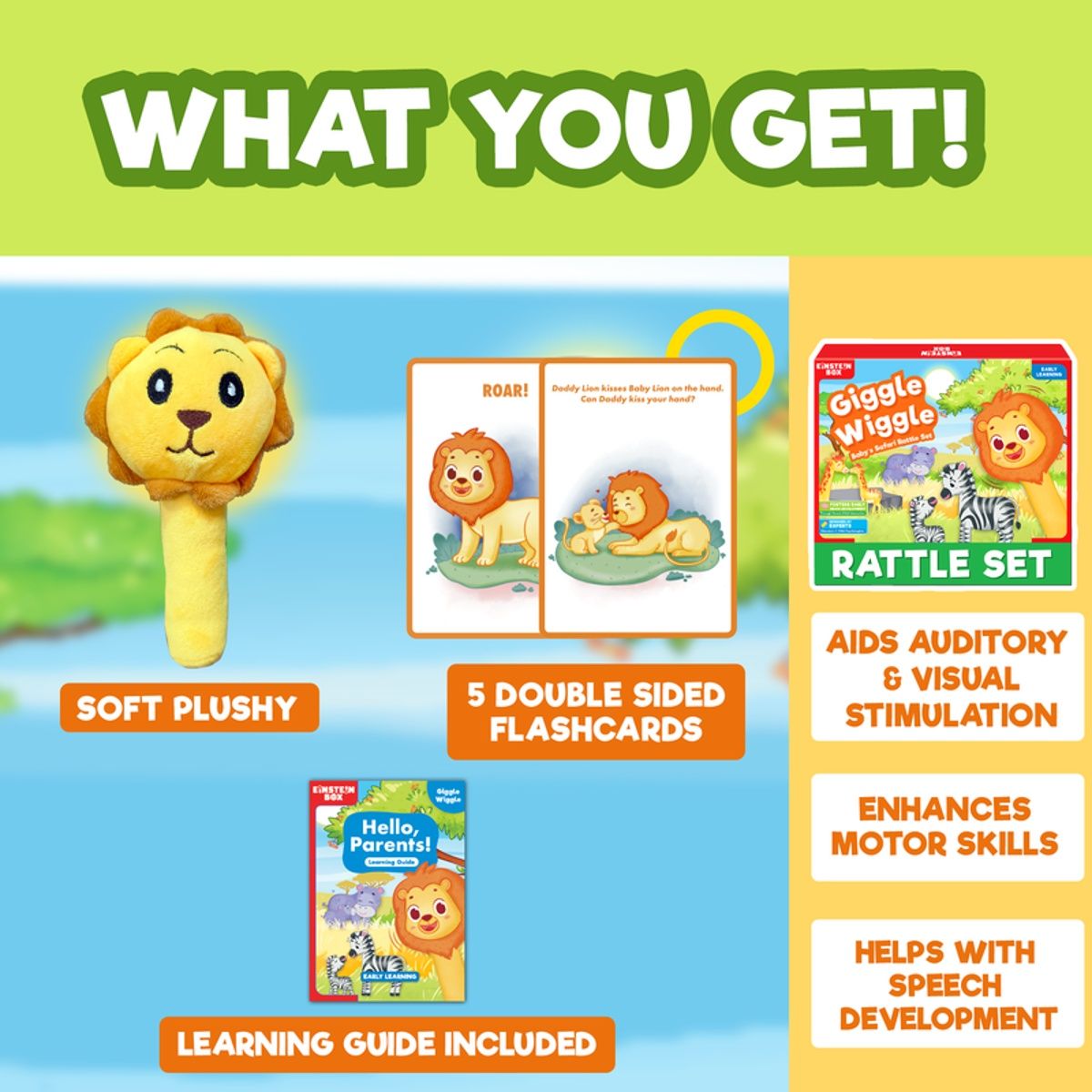 Einstein Box Baby Rattle Play Set For Infants and Babies 0-3-6-9-12 Months Old