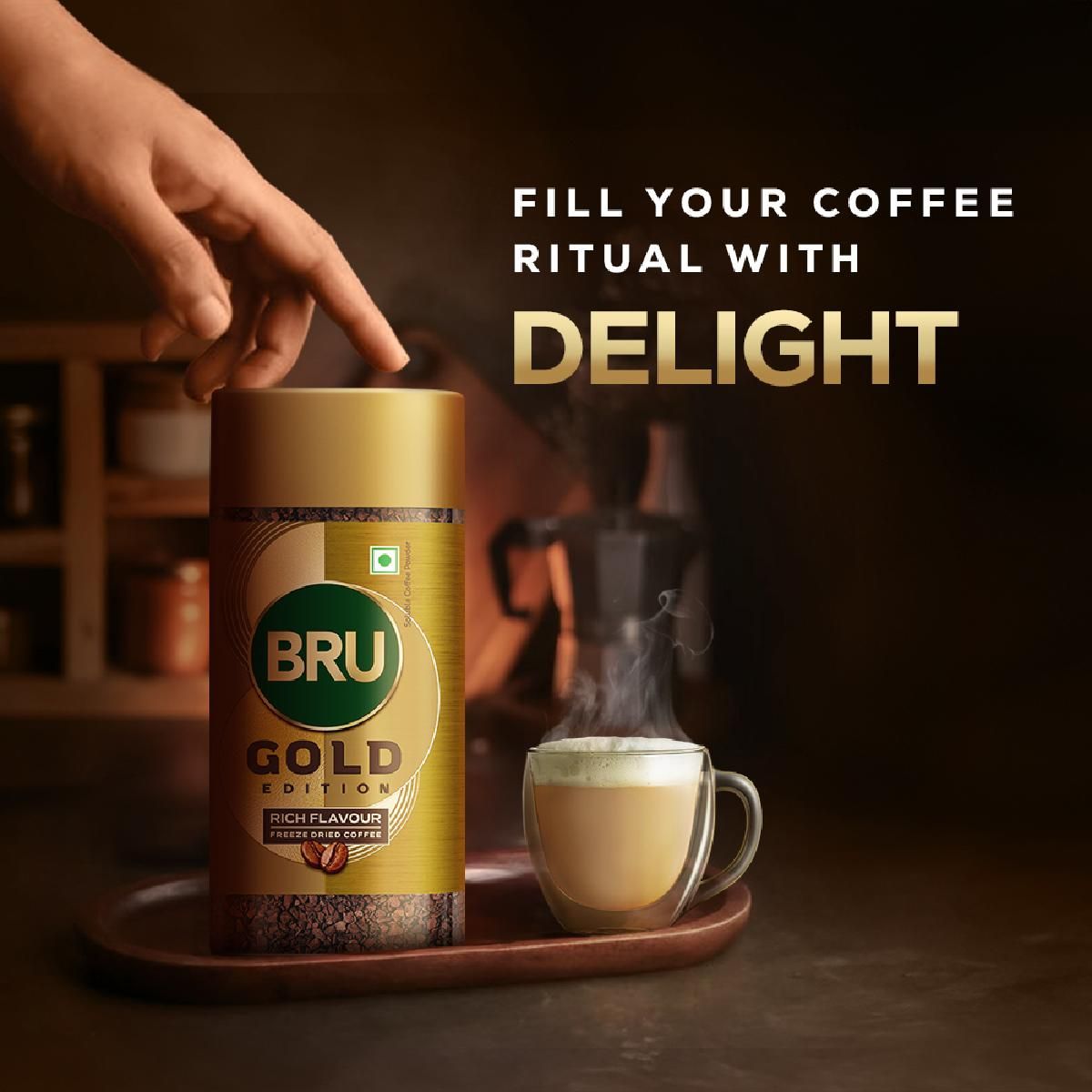 Bru Gold Edition | Premium Freeze Dried Coffee | Experience Intense Coffee Taste | Aromatic Instant Coffee