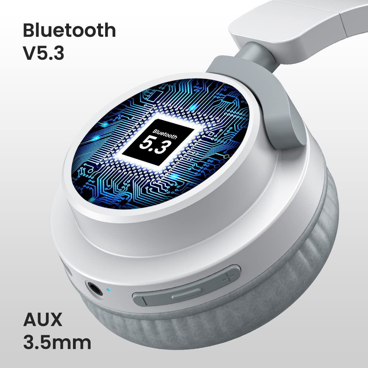 Portronics ‎Muffs M2 Wireless Bluetooth And Wired Headphone With AUX 3.5mm and Mic |  Upto 40 Hrs Playtime