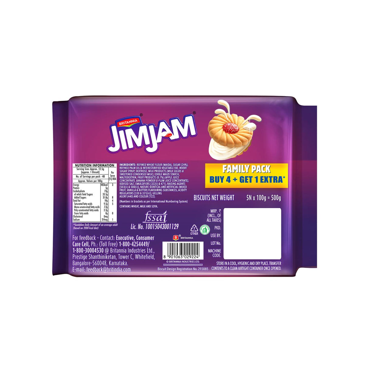 Britannia Treat Jimjam Cream Biscuits