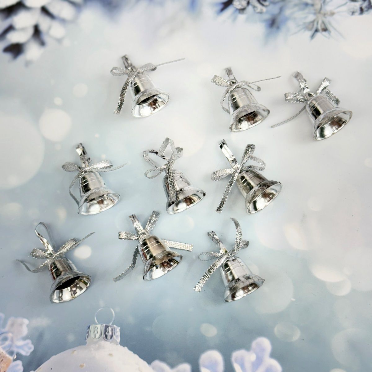 Gullak 2.5 cm 9 pcs Bell In Card 24/Opp Silver