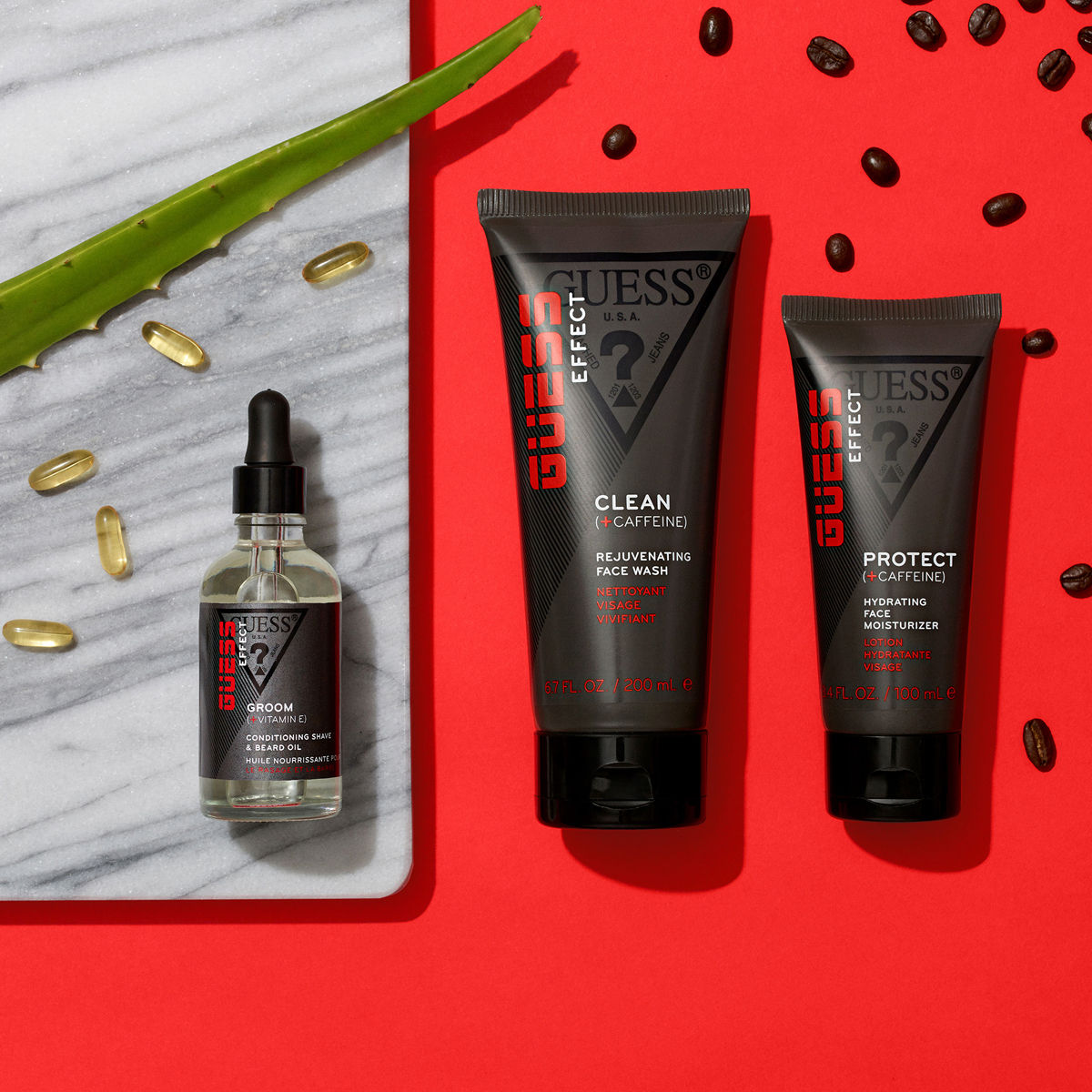 Guess Grooming Effect Clean + Caffeine Rejuvenating Face Wash
