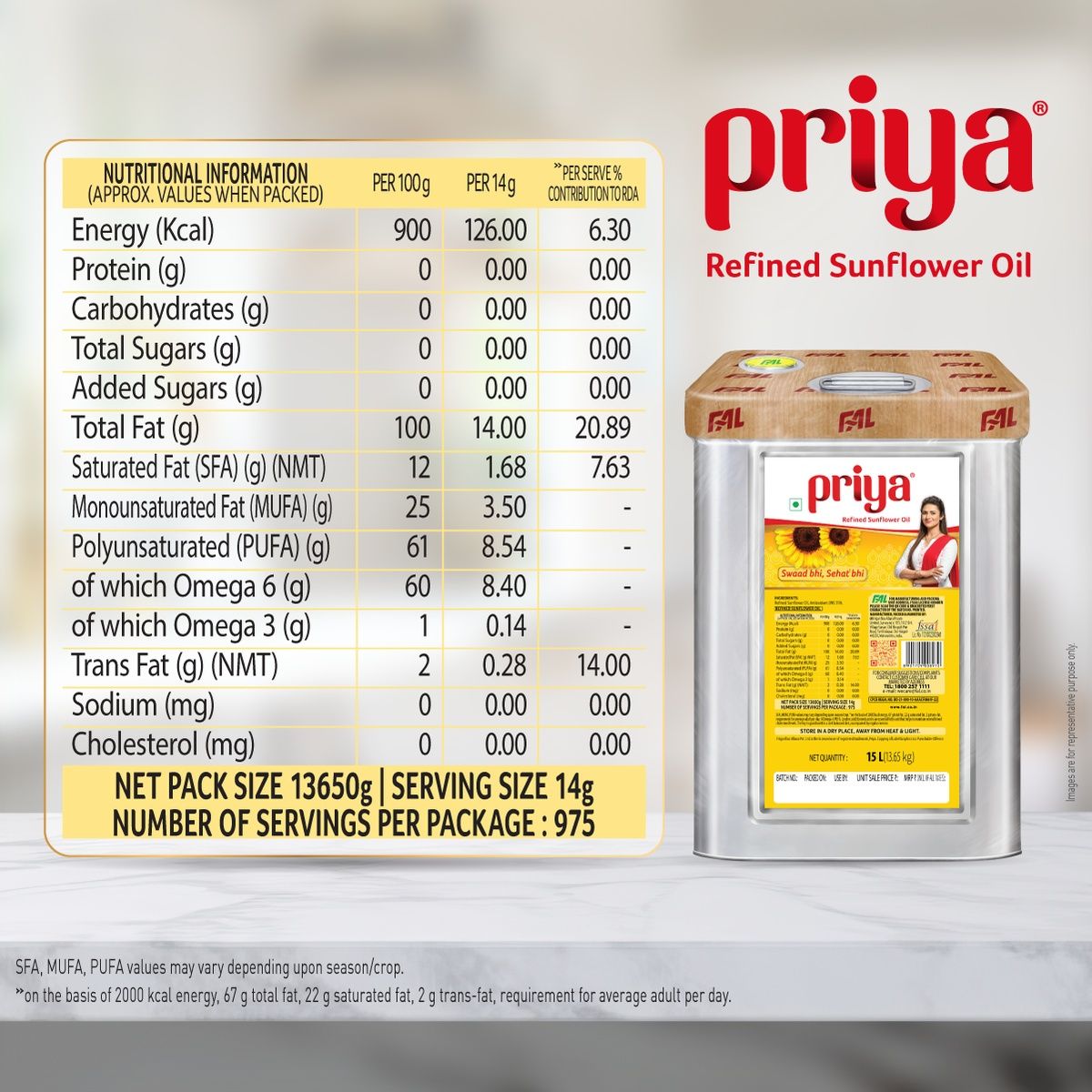 Priya Sunflower - Tin