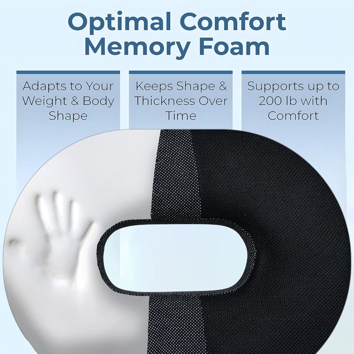 Trajectory Donut Pillow In Memory Foam For Tailbone Pain Orthopedic Coccyx Cushion Car - Black