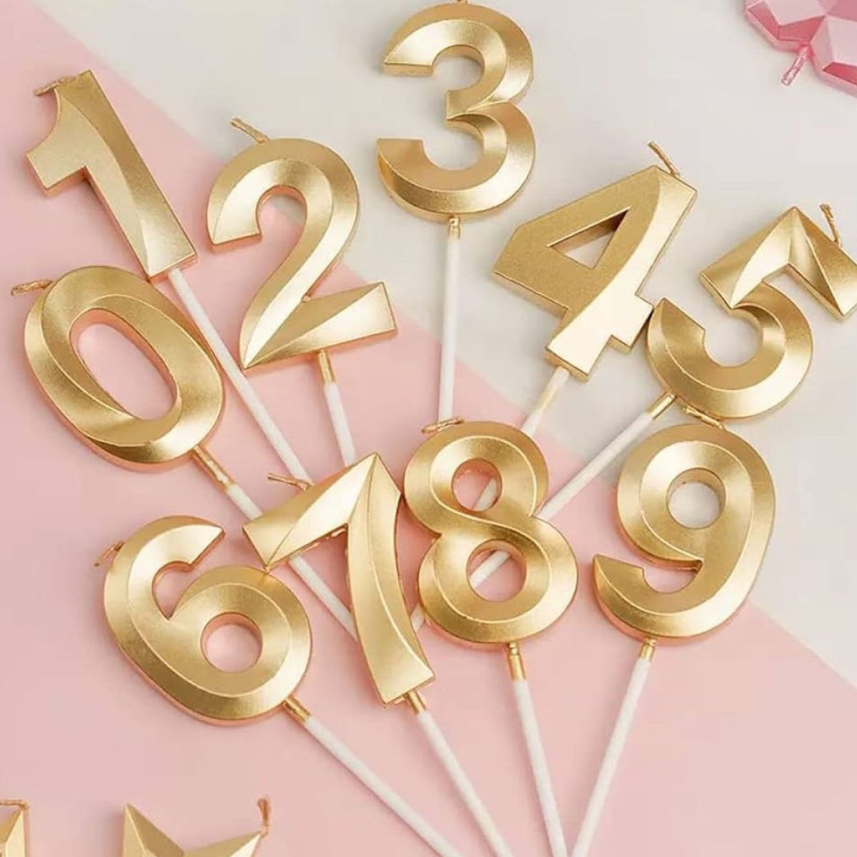 Chrome 3 Golden Number Candle