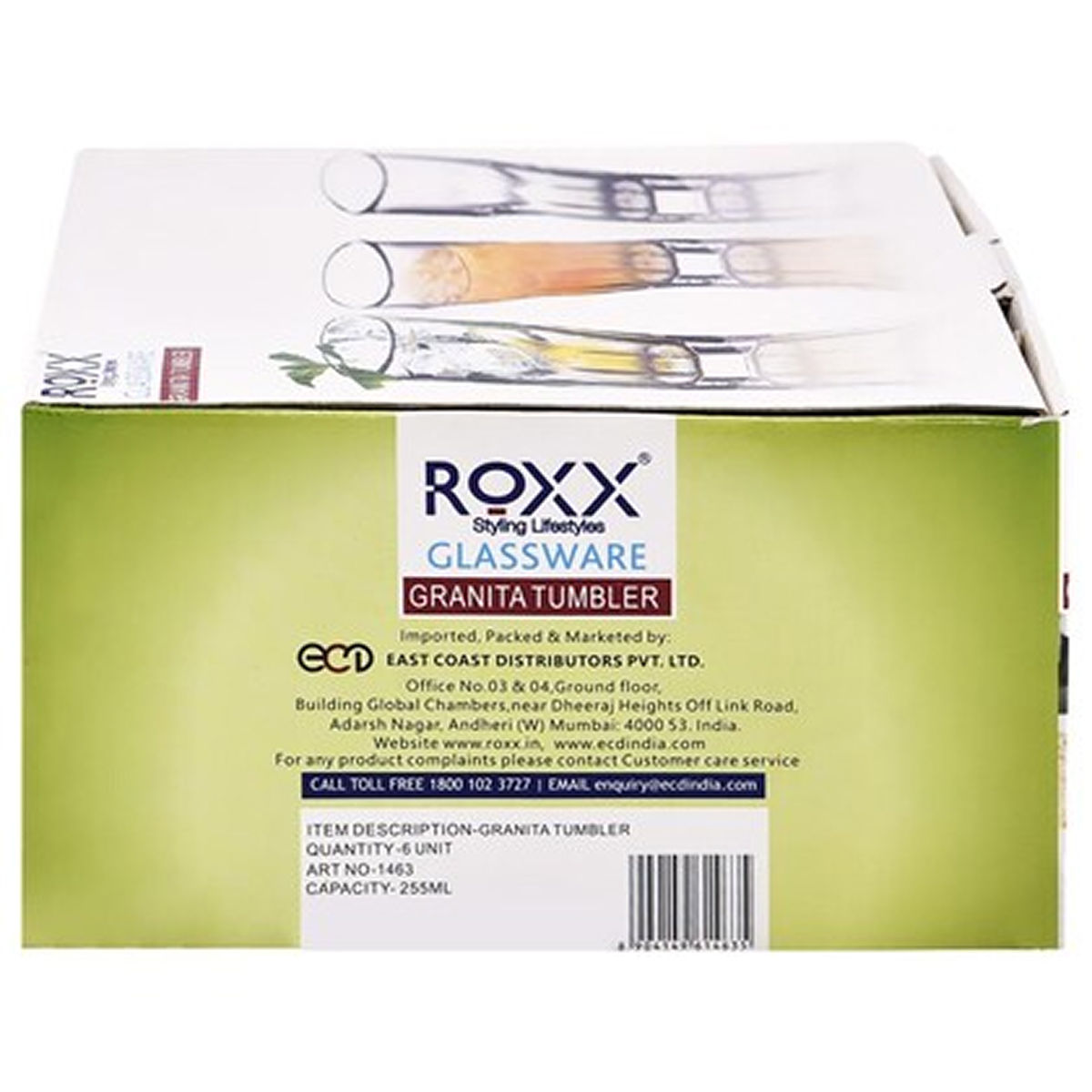 Roxx Octave OF Tumbler Glass - 265 ml | Pack of 6
