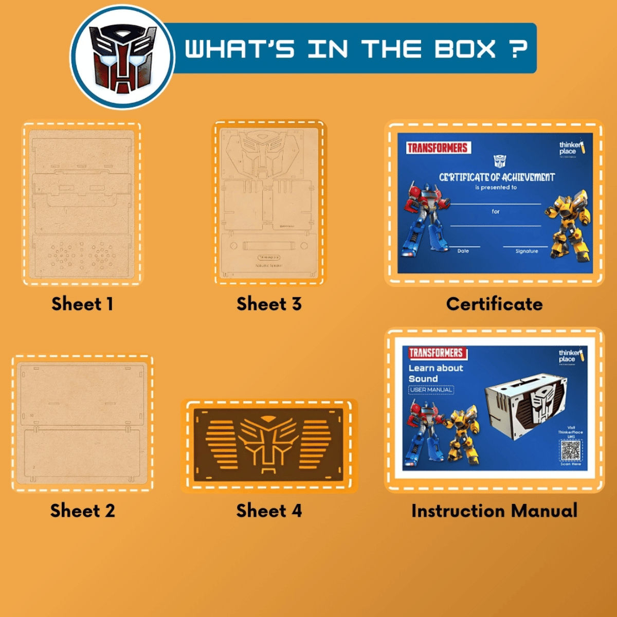 ThinkerPlace Transformer Acoustic Speaker Kit | Build & Learn Sound with Speaker (Age 6+)