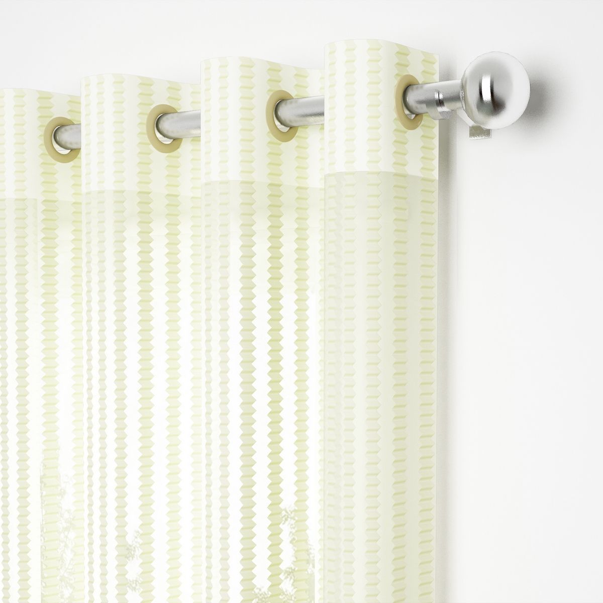 Story@Home Transparent Polyester Zic Zac 2 Unit Door curtains | Cream