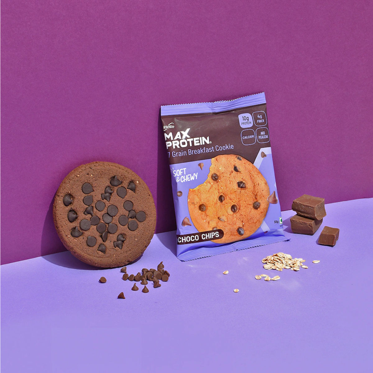 Max Protein Choco Chips Flavoured Biscuits | Maida-free
