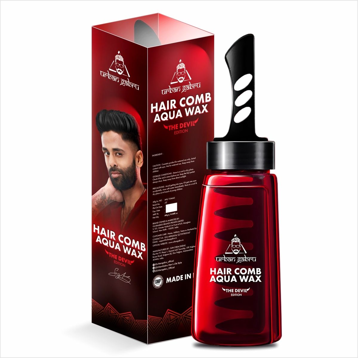 Urbangabru Aqua Hair Wax | Strong Hold | High Shine | 2-In-1 Men�S Styling Wax | Wet Look