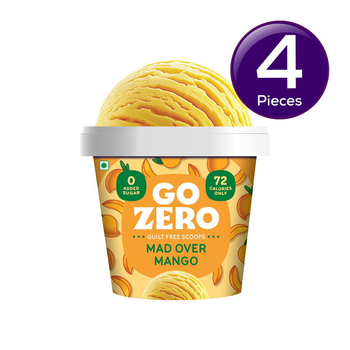 Go Zero Mad Over Mango Low Calorie Guilt Free Ice Cream Cup 100 ml Combo