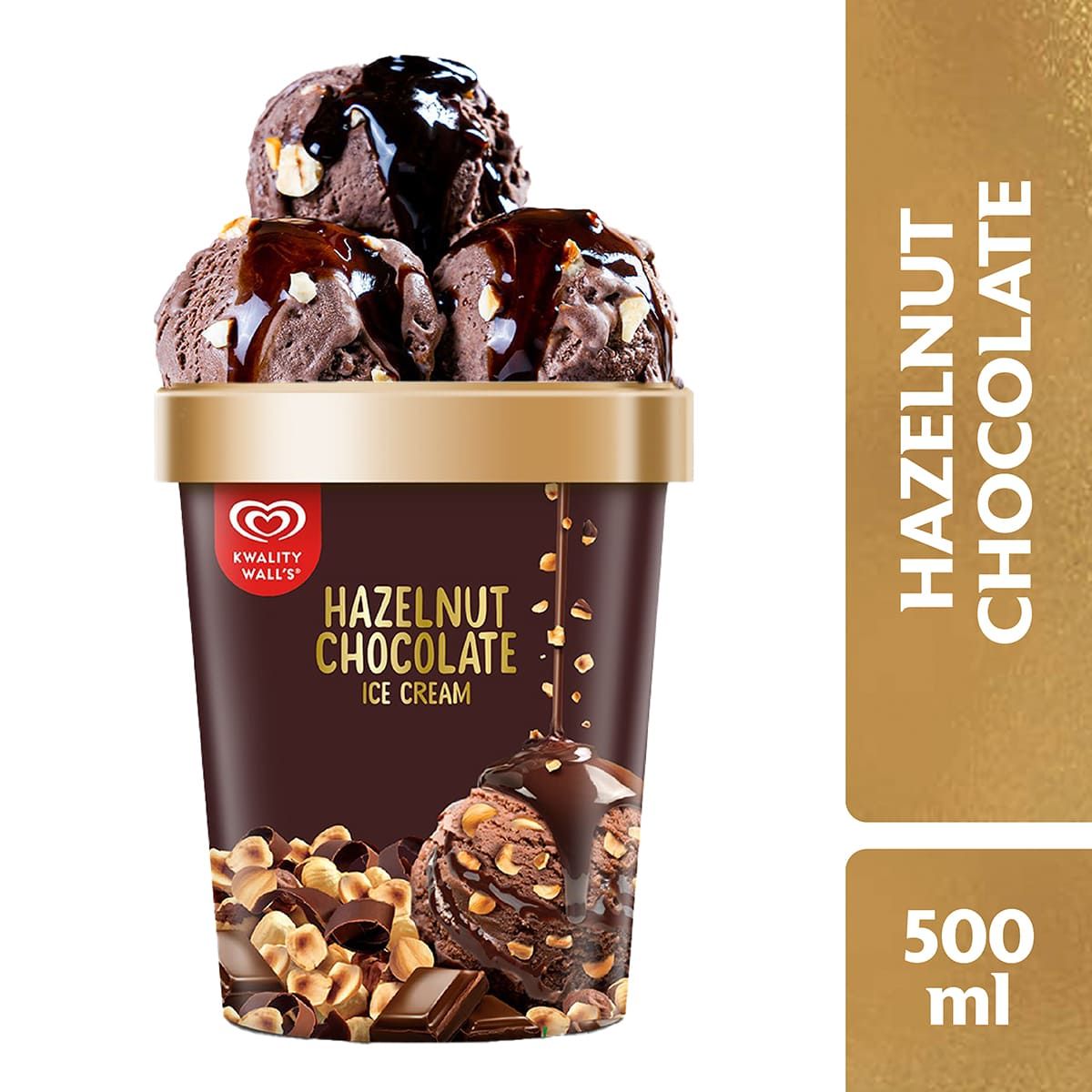 Kwality Wall'S Hazelnut Chocolate Ice Cream Tub(500ml) & Britannia Fudge It Chocolate Brownie (With Egg)(120gms) Combo