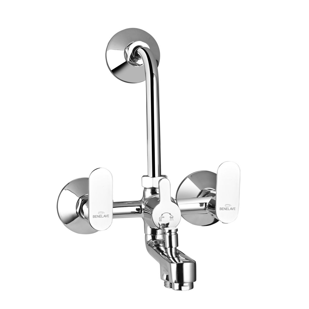 Benelave By Hindware Volga 3-In-1 Wall Mixer With Provision For Overhead Shower And Hand Shower