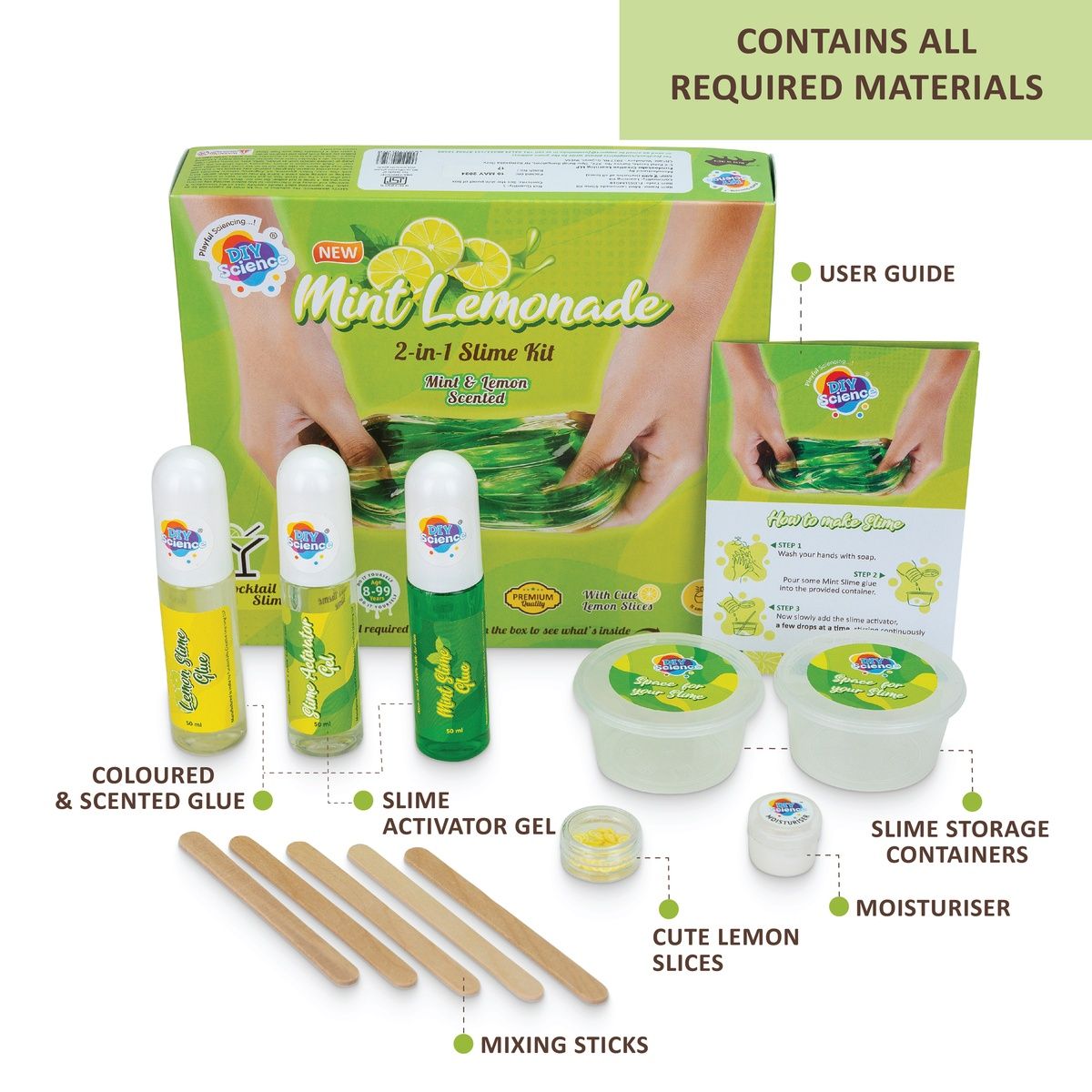 DIY Science Mint Lemonade Slime Kit
