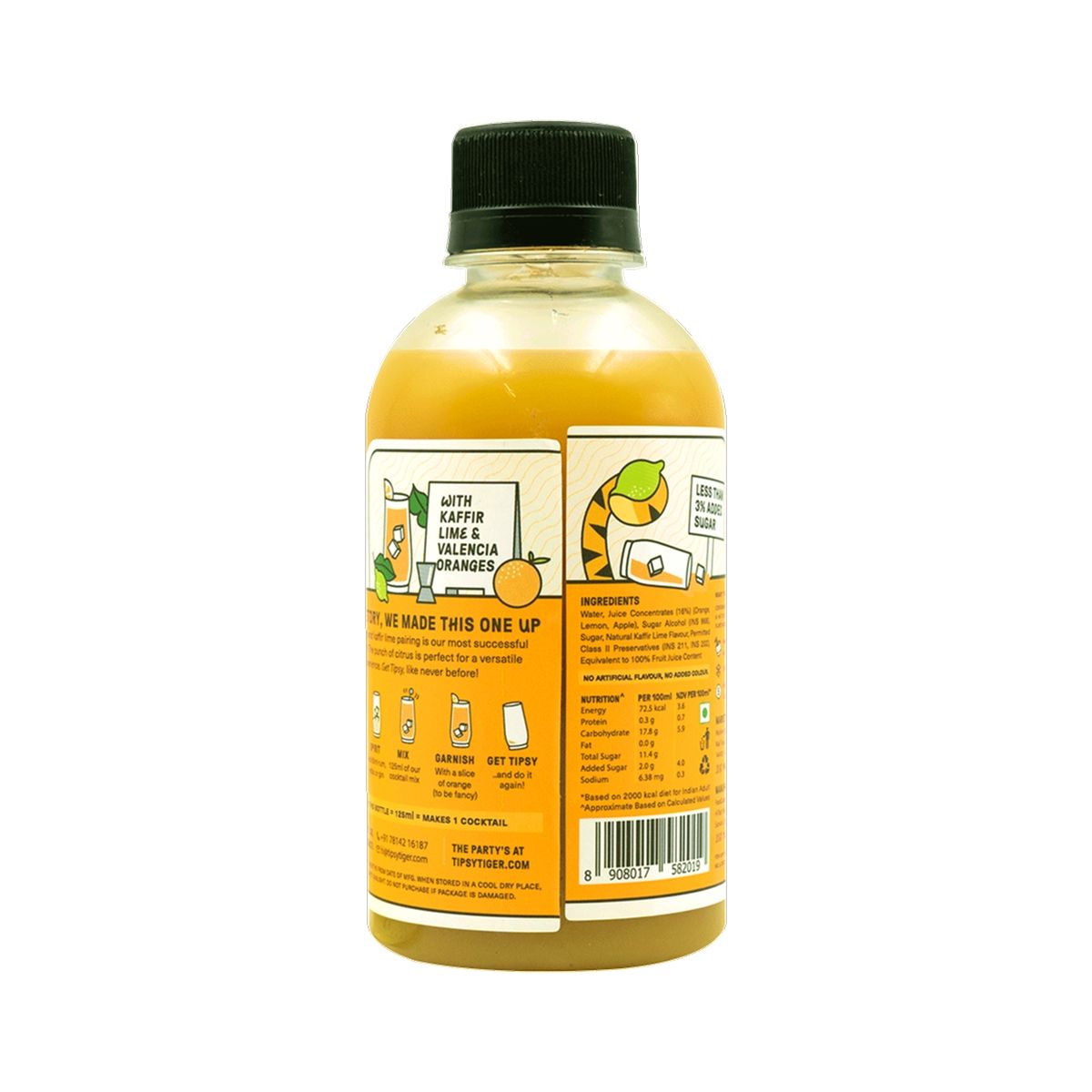 Tipsy Tiger - Orange & Kaffir Lime Mojito Cocktail Mixer(250ml) & Tipsy Tiger Classic Mojito With Lemon & Mint(250ml) Combo