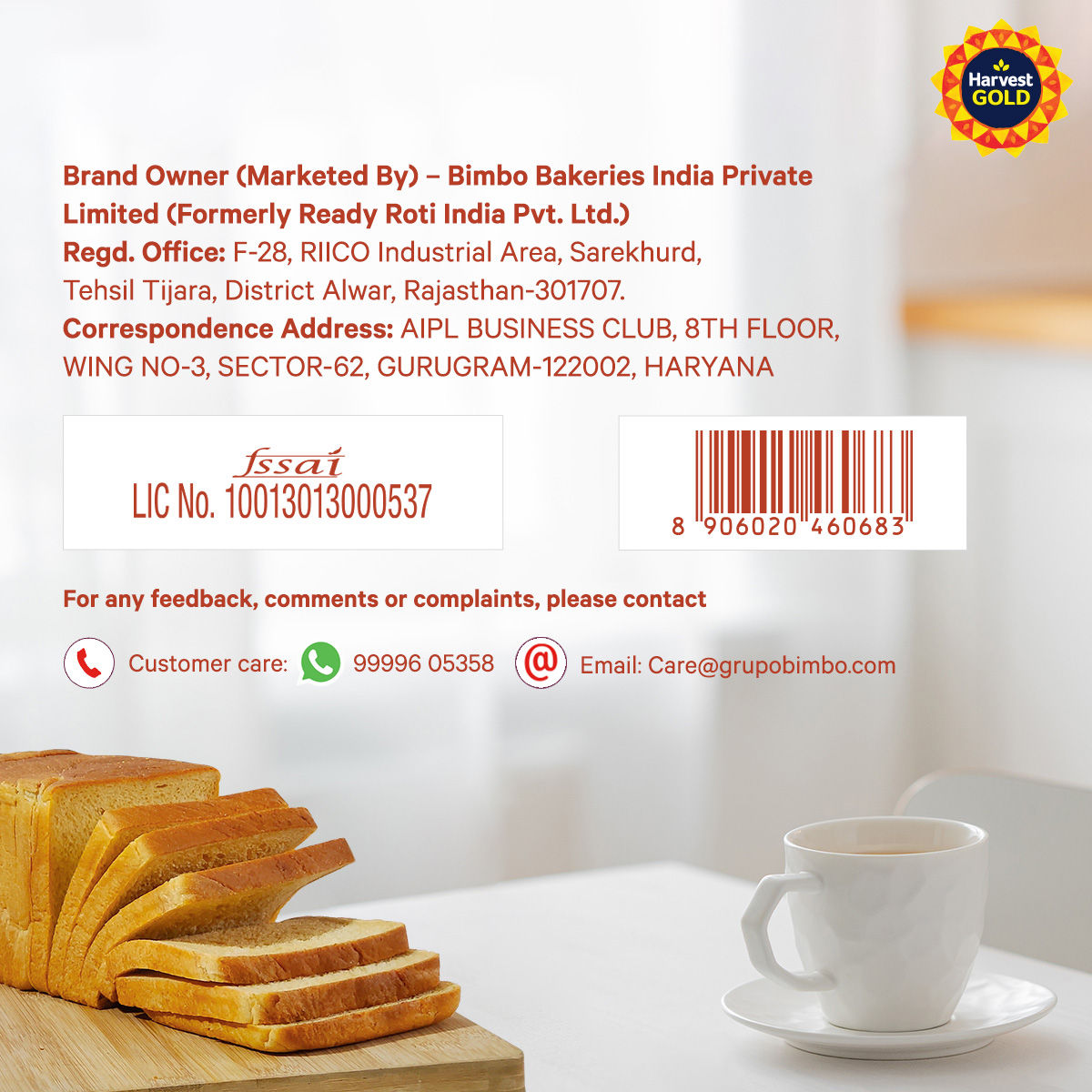 Harvest Gold - 100% Whole Wheat Bread (Zero Maida)