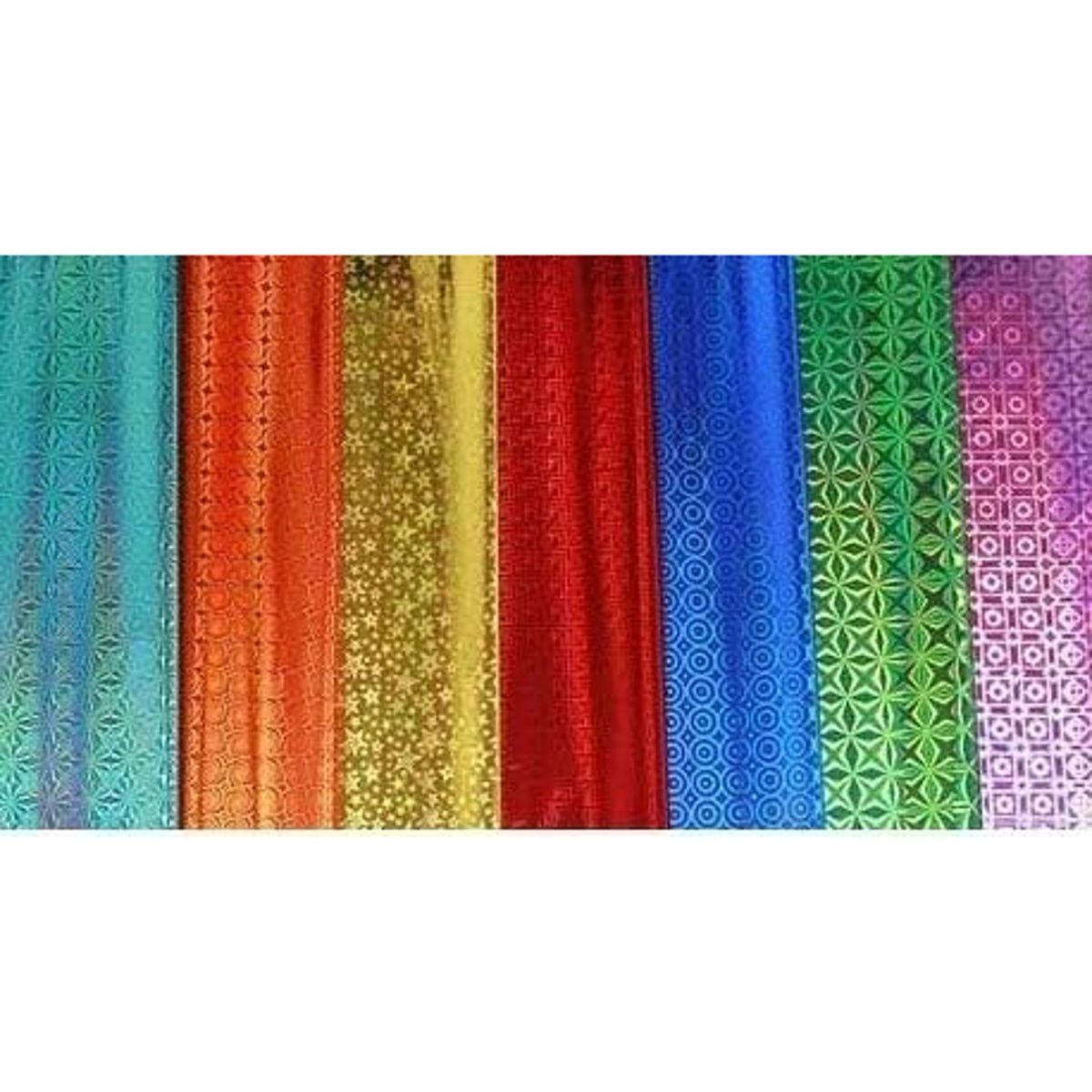 Chrome Holographic Gift Wrapping Sheets | 50-Sheets, 50x70 cm, Assorted Design & Color for Gift Wrapping