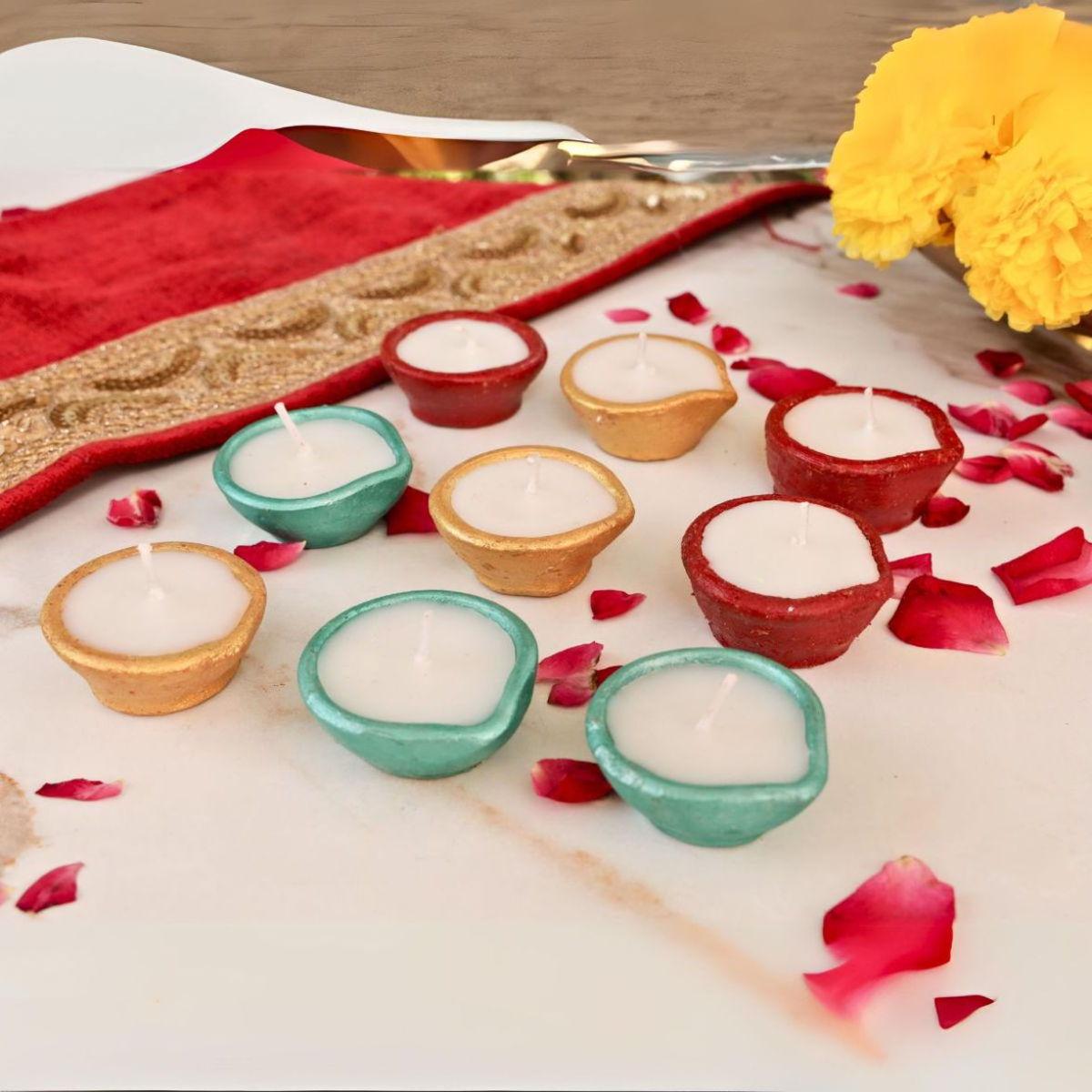Classic Earthen Diya Set – 2.5 Hour Burn Time
