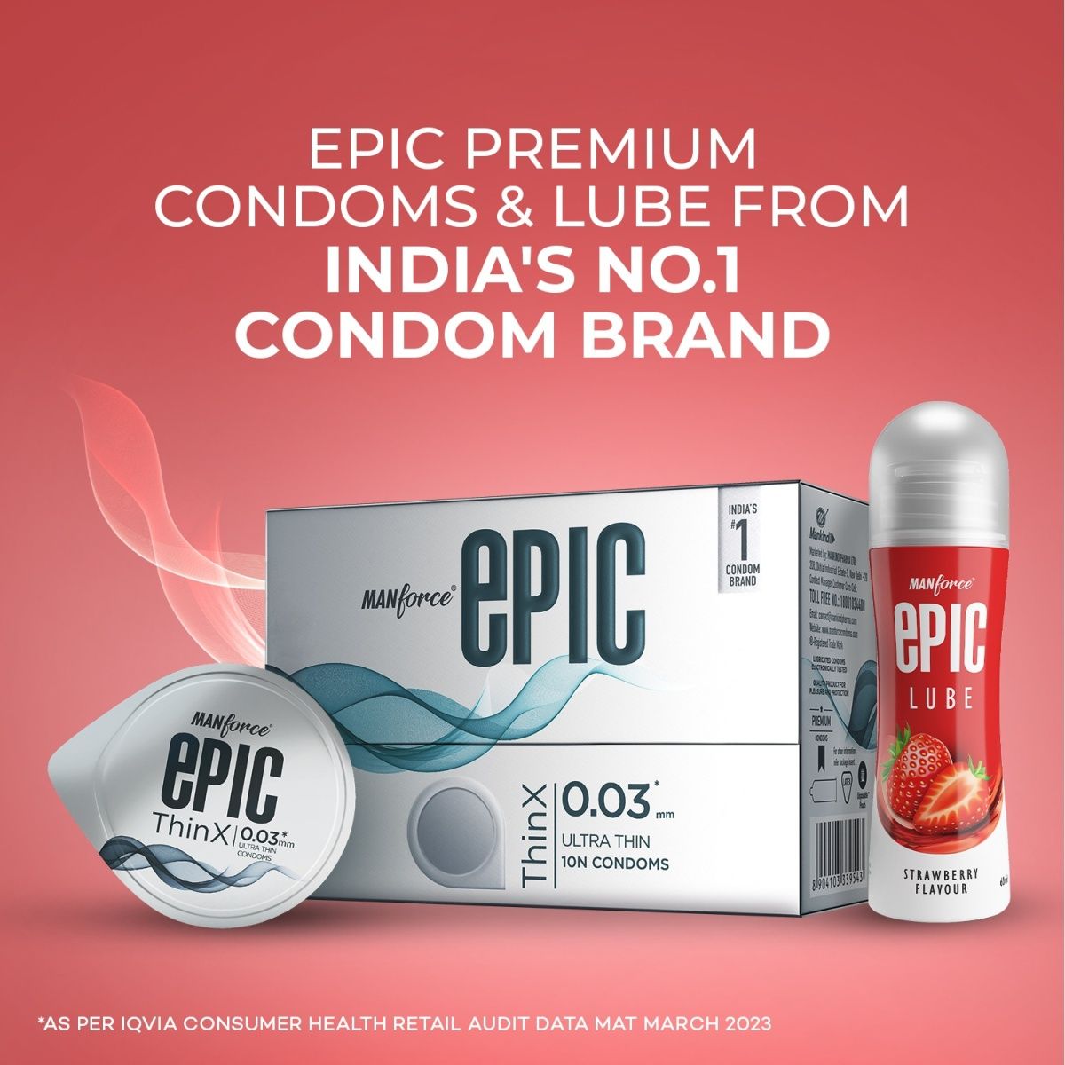 Manforce Epic Thinx Ultra Thin Condoms(3pc) & Manforce Xotic 2 In 1 (Contoured, Dotted) Chocolate Flavoured Condoms(60ml) Combo