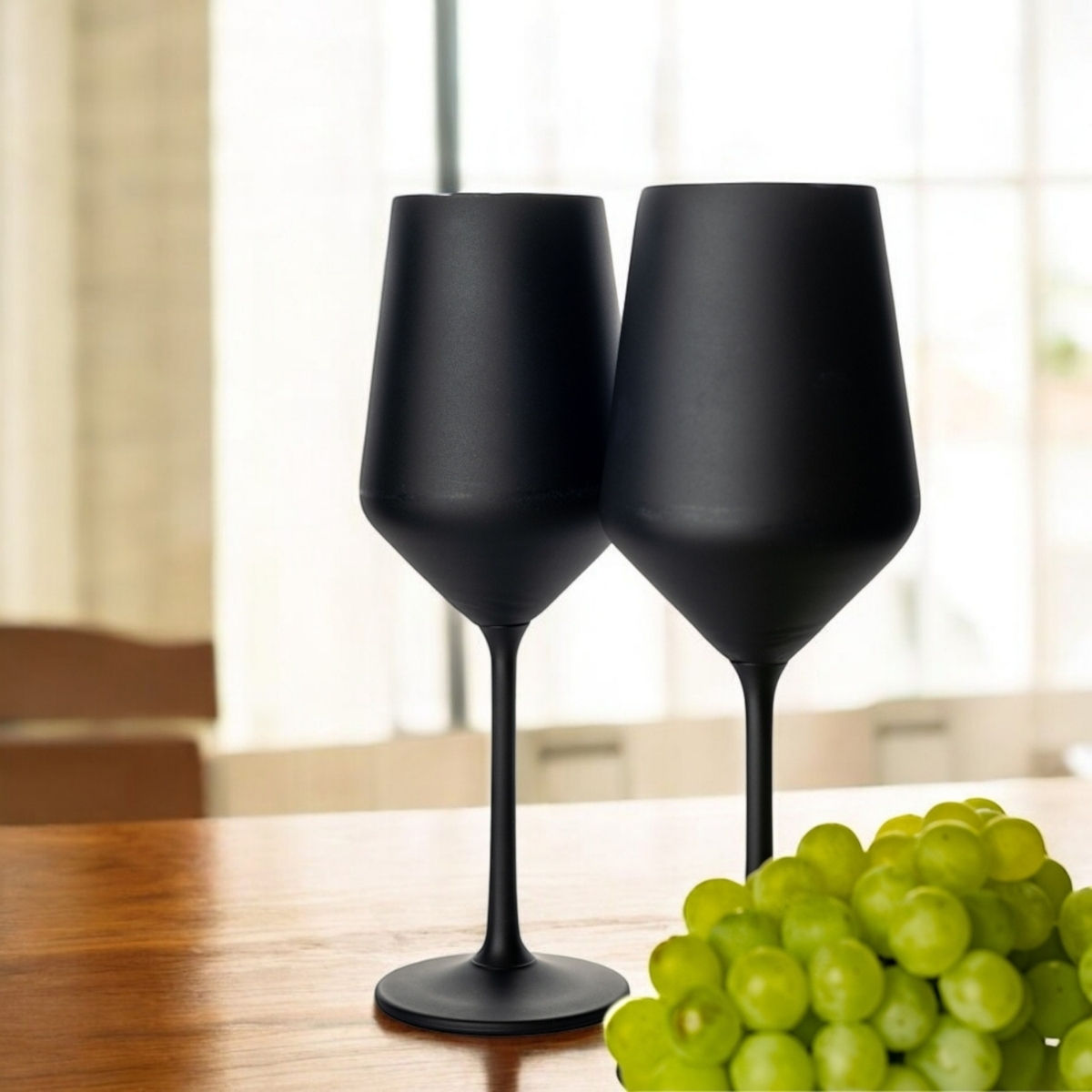 Bar Box Claclac Midnight Black Crystal Wine Glass | Set of 2