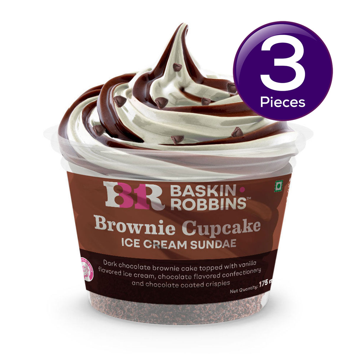Baskin Robbins Brownie Sundae Ice Cream Cup 175 ml Combo
